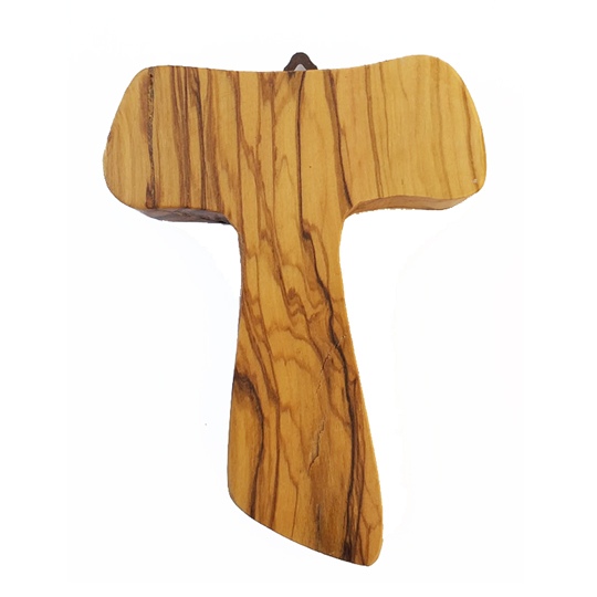 Croce tau in legno d'Ulivo